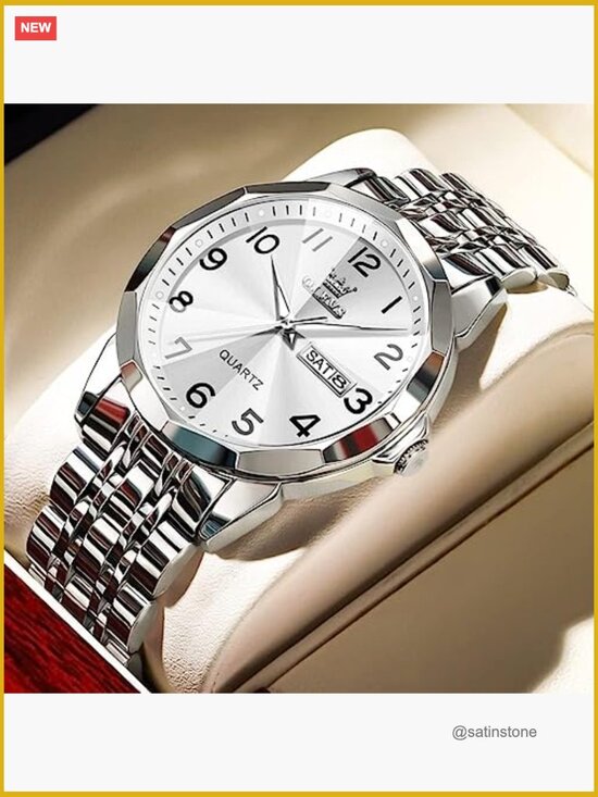 Unisex Diamond Luxury Analog Quartz Watch Luminous Date Stainless Steel main image 4
